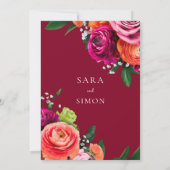 エレガントなモダンQRコード付きバイオレットウェディング 招待状 (裏面)