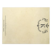 エレガントなモノグラムと名前 | オーダーメイド ヴィンテージペーパー ノートパッド (正面)