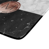 エレガントなモノグラムのばら色の金ゴールドの白黒の大理石 カッティングボード (角)