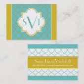 エレガントなモノグラムのぽっちゃりしたテレホンカード コーリングカード (正面/裏面)