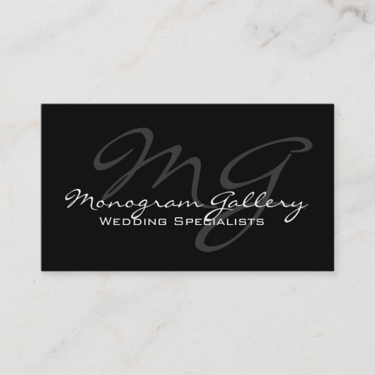 エレガントなモノグラムのカスタマイズ可能な名刺 名刺 (正面)