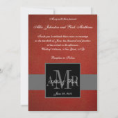 エレガントなモノグラムのカップルの写真の結婚式招待状 招待状 (裏面)