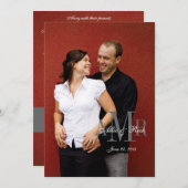 エレガントなモノグラムのカップルの写真の結婚式招待状 招待状 (正面/裏面)