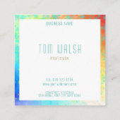 エレガントなモノグラムのカラフルなカード スクエア名刺 (裏面)