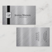 エレガントなモノグラムのステンレス鋼の名刺 名刺 (正面/裏面)