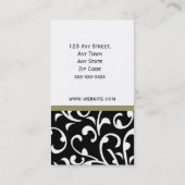 エレガントなモノグラムのダマスク織の名刺 名刺 (裏面)