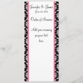 エレガントなモノグラムのダマスク織の結婚式教会プログラム プログラム (裏面)