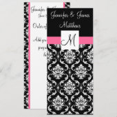 エレガントなモノグラムのダマスク織の結婚式教会プログラム プログラム (正面/裏面)