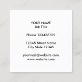 エレガントなモノグラムのテンプレートの白い大理石の石 スクエア名刺 (裏面)