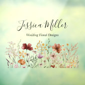 エレガントなモノグラムのプリティーな水彩のワイルドフラワー ウィンドウサイン (シート3)