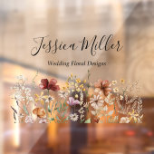 エレガントなモノグラムのプリティーな水彩のワイルドフラワー ウィンドウサイン (シート2)