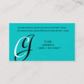 エレガントなモノグラムのメーキャップアーティストの名刺の水 名刺 (裏面)