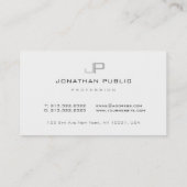 エレガントなモノグラムのモダンな専門のミニマリスト 名刺 (裏面)