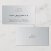 エレガントなモノグラムのモダンな銀製の一見のデザインの贅沢 名刺 (正面/裏面)