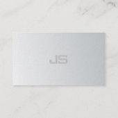 エレガントなモノグラムのモダンな銀製の一見のデザインの贅沢 名刺 (裏面)