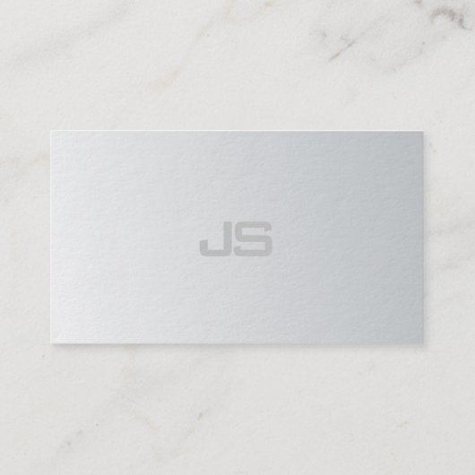 エレガントなモノグラムのモダンな銀製の一見のデザインの贅沢 名刺 (裏面)