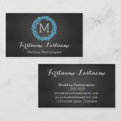 エレガントなモノグラムの名刺 名刺 (正面/裏面)