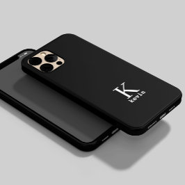 エレガントなモノグラムの名前 オリジナル シンプルな黒 Case-Mate iPhone 14 PLUSケース