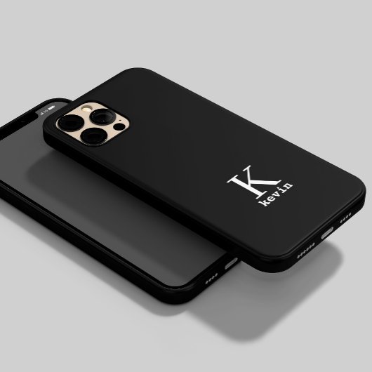エレガントなモノグラムの名前 オリジナル シンプルな黒 Case-Mate iPhoneケース