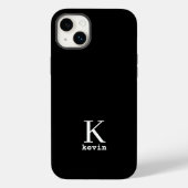 エレガントなモノグラムの名前 オリジナル シンプルな黒 Case-Mate iPhoneケース (裏面)