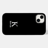 エレガントなモノグラムの名前 オリジナル シンプルな黒 Case-Mate iPhoneケース (裏面 (横))