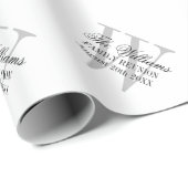 エレガントなモノグラムの家族会の収集のパーティー ラッピングペーパー (ロールコーナー)