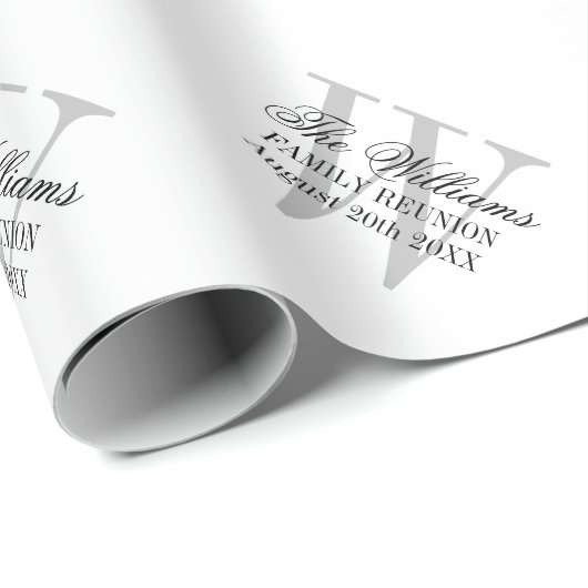 エレガントなモノグラムの家族会の収集のパーティー ラッピングペーパー (ロールコーナー)