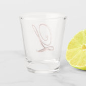 エレガントなモノグラムの手紙Lばら色の金ゴールドの上品 ショットグラス (裏面)
