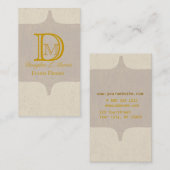 エレガントなモノグラムの旧式なレトロのヴィンテージの金ゴールド 名刺 (正面/裏面)