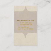 エレガントなモノグラムの旧式なレトロのヴィンテージの金ゴールド 名刺 (裏面)