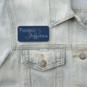 エレガントなモノグラムの濃紺 現代のプロフェッショナル 名札 (インサイチュ)