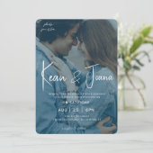 エレガントなモノグラムの現代的な結婚式 招待状 (スタンド正面)