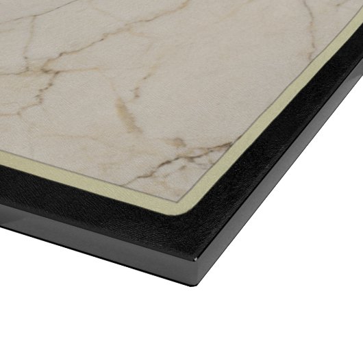 エレガントなモノグラムの白い大理石のオーナメントの金ゴールドの黒 カッティングボード (角)