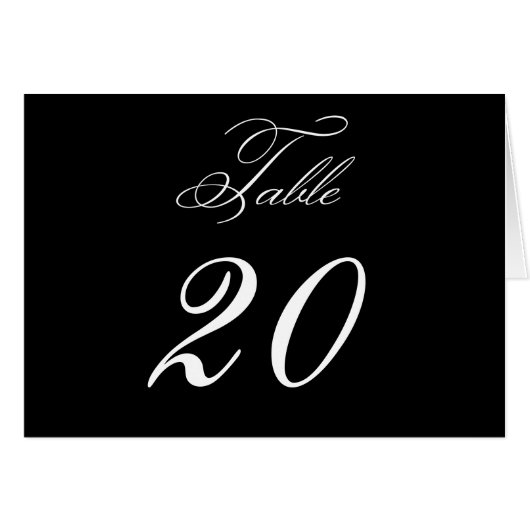 エレガントなモノグラムの結婚式のテーブル数カード (正面横)