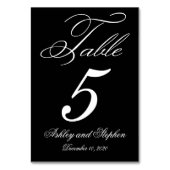 エレガントなモノグラムの結婚式のテーブル数カード テーブルナンバー (裏面)