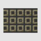 エレガントなモノグラムの金ゴールドのグリッターのギリシャ人の鍵の黒 薄葉紙 (正面)