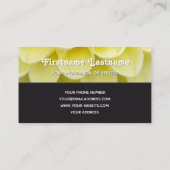 エレガントなモノグラムの黄色の花の花屋ダークグレー 名刺 (裏面)