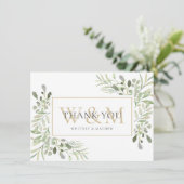 エレガントなモノグラムグリーン サンキューカード (スタンド正面)