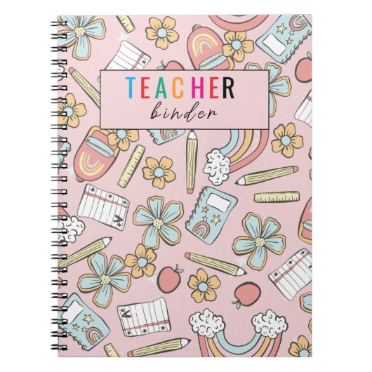 エレガントなモノグラムスクリプトオフィス学校3リングバインダー ノートブック (正面)