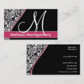 エレガントなモノグラムビジネス-プロフィールカード 名刺 (正面/裏面)