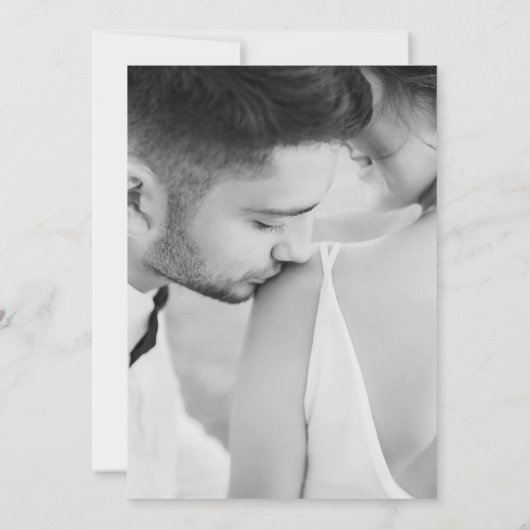 エレガントなモノグラム写真フォーマルウェディングレセプション 招待状 (裏面)