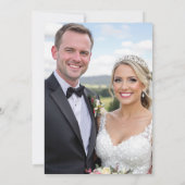 エレガントなモノグラム写真 ウェディング ブラック&ホワイト セーブザデート (裏面)