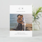 エレガントなモノグラム写真QRコード セーブザデート (スタンド正面)