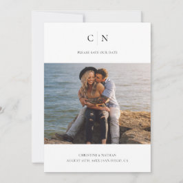 エレガントなモノグラム写真QRコード セーブザデート