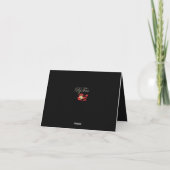 エレガントなモノグラム名 ブラックゴールド ウェディング フォルダー サンキューカード (裏面)