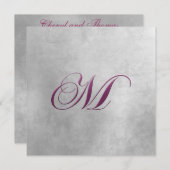 エレガントなモノグラム招待状 招待状 (正面/裏面)