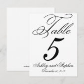 エレガントなモノグラム結婚式テーブルナンバーカード インビテーションポストカード (正面/裏面)