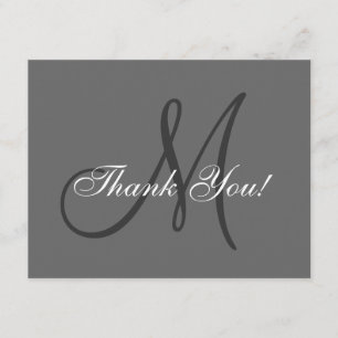 エレガントなモノグラム の結婚のサンキューカード サンキューカード