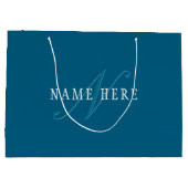 エレガントなモノグラム | オーシャンブルー ラージペーパーバッグ (裏面)