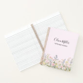 エレガントなモノグラム カラフルな花園 フラワーデザイン ノートブック (内部)